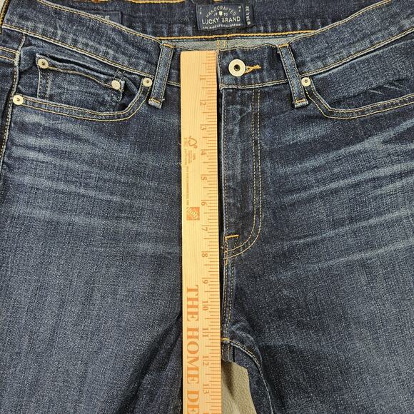 Lucky Brand Jeans Mens 34x30.75 410 Athletic Straight Blue Mid Rise Dark Wash - Picture 11 of 13